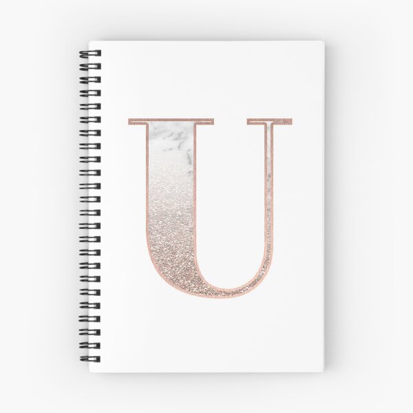 Item preview, Monogram rose gold glitter marble U designed and sold by marbleco.
