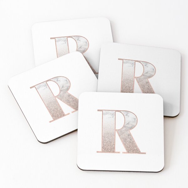 Item preview, Monogram rose gold glitter marble R designed and sold by marbleco.