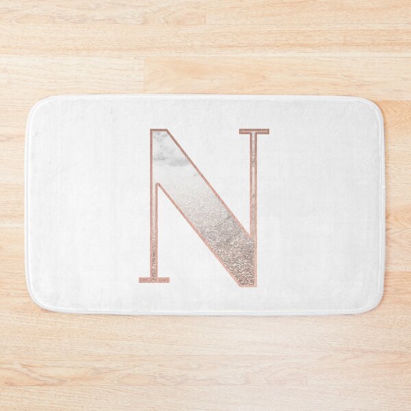 Item preview, Monogram rose gold glitter marble N designed and sold by marbleco.