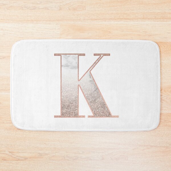 Item preview, Monogram rose gold glitter marble K designed and sold by marbleco.