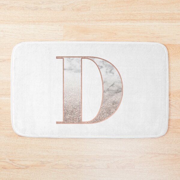 Item preview, Monogram rose gold glitter marble D designed and sold by marbleco.
