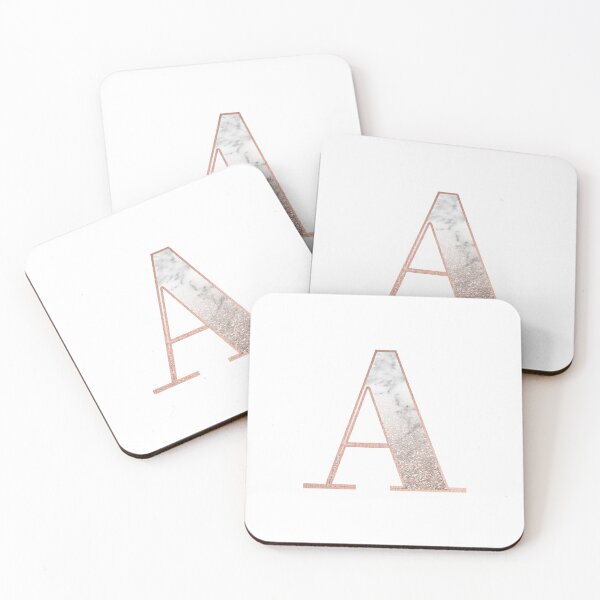 Item preview, Monogram rose gold glitter marble A designed and sold by marbleco.