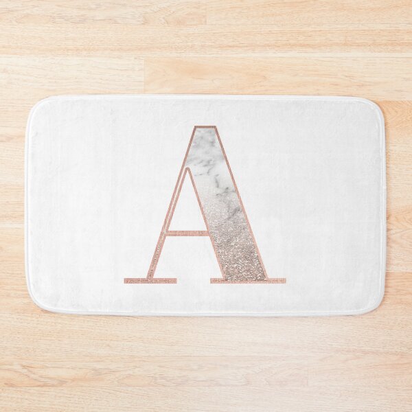 Item preview, Monogram rose gold glitter marble A designed and sold by marbleco.