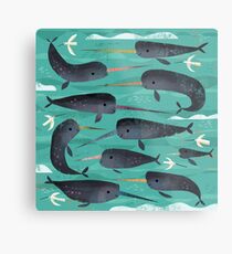 Narwhals and Narbirds Metal Print