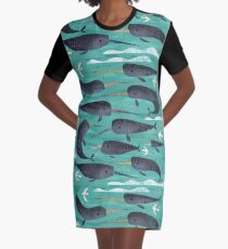 Narwhals and Narbirds Graphic T-Shirt Dress