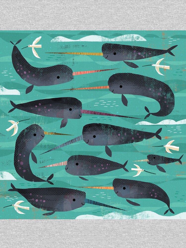 Thumbnail 5 of 5, Toddler Pullover Hoodie, Narwhals and Narbirds designed and sold by Gareth Lucas.