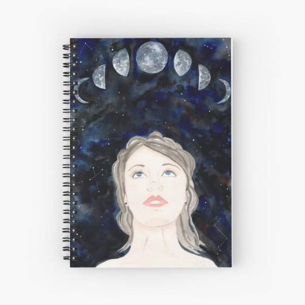 Star Gazer - Moon Goddess - galaxy watercolour Spiral Notebook