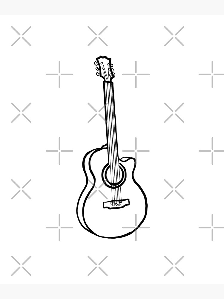 An Outline Drawing Of An Acoustic Guitar Sketch Vector, Guitar Drawing,  Wing Drawing, Acoustic Guitar Drawing PNG and Vector with Transparent  Background for Free Download