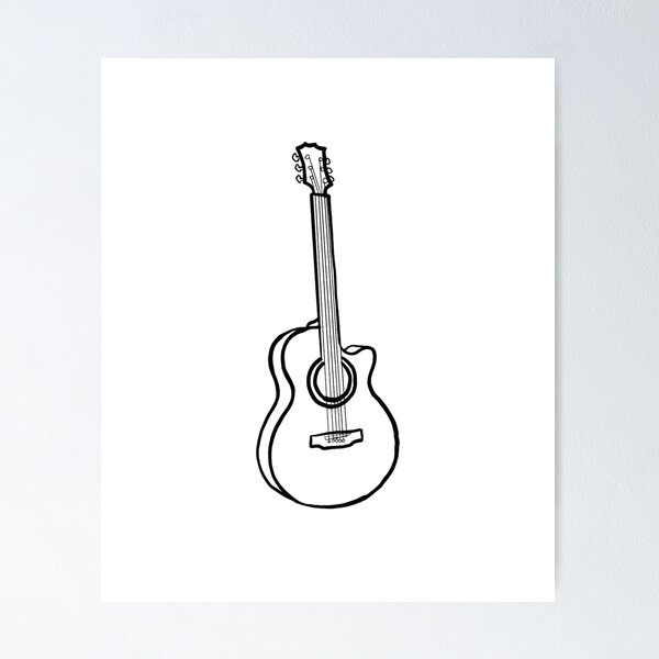 Minimalist Guitar Line Art, Music Poster, Simple Sketch Print, Instrument  Drawing, Gift for Musician, Note Printable, Room Decoration - Etsy