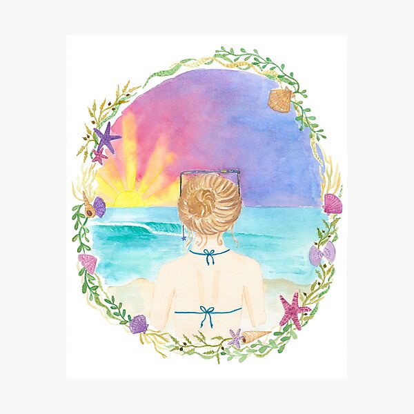 Sunset beach girl Photographic Print
