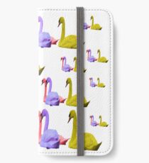 Farbige multi Schwäne iPhone Flip-Case/Hülle/Klebefolie