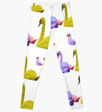Farbige multi Schwäne Leggings