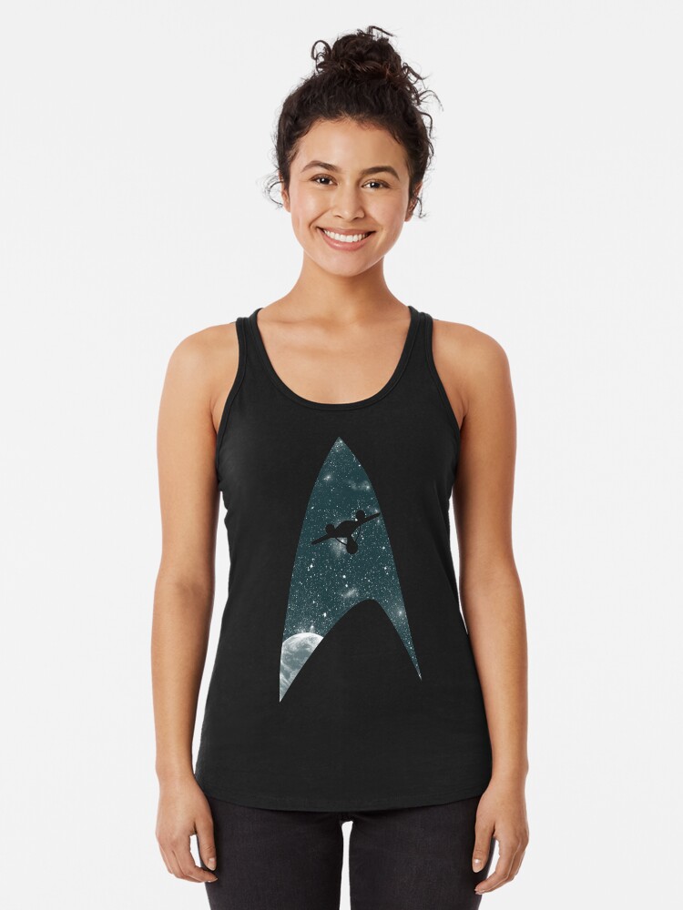 Thumbnail 1 of 3, Racerback Tank Top, Space the final frontier designed and sold by LiRoVi.