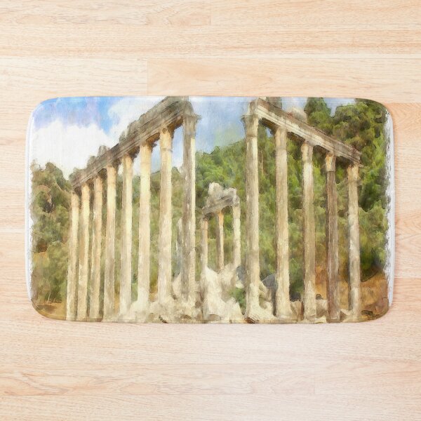 Item preview, Euromos Roman Ruins Watercolor Painting designed and sold by taiche.