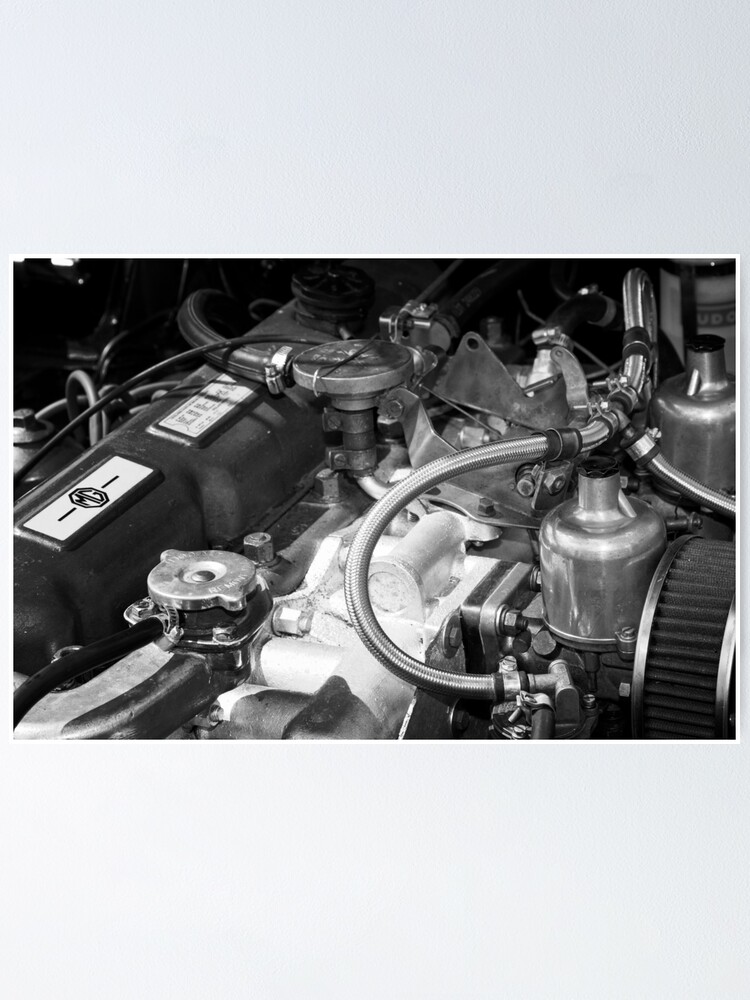 "Classic MG Sports Car Engine" Poster for Sale by robcole Redbubble