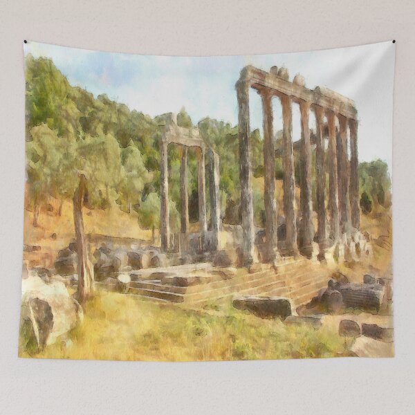 Item preview, Fallen Ruins of Euromos, Turkiye Watercolor designed and sold by taiche.