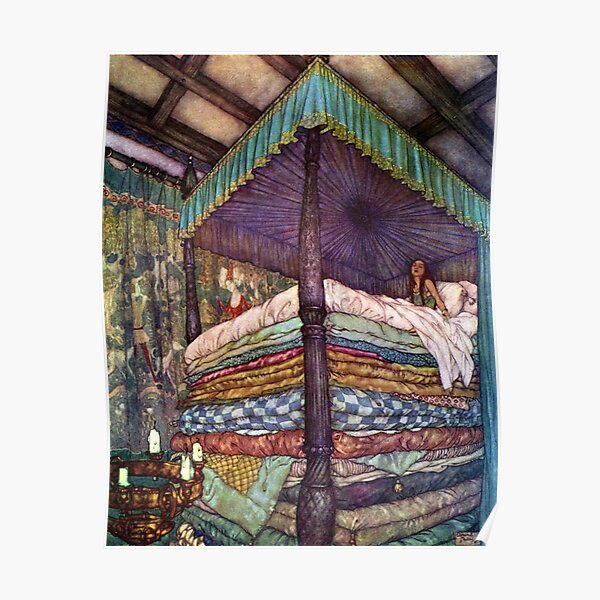 Princess and the Pea by Edmund Dulac Poster