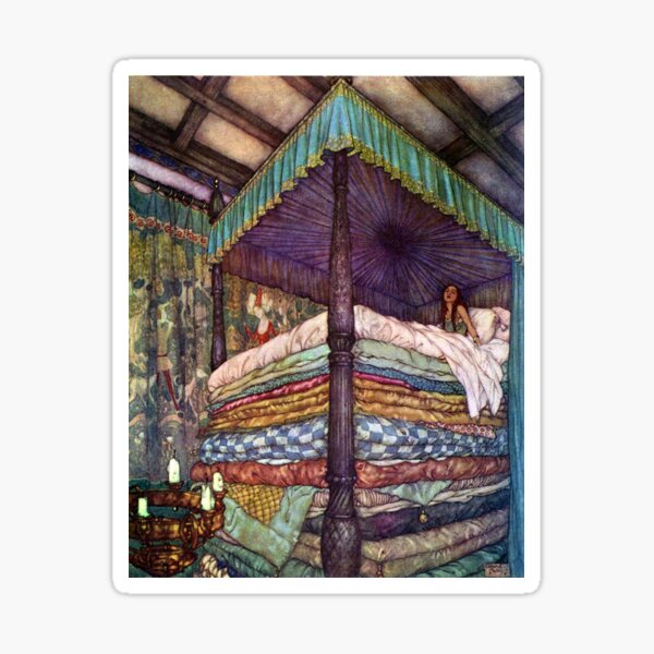 Princess and the Pea by Edmund Dulac Sticker