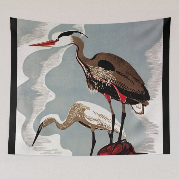 Item preview, Vintage Visit the Zoo Heron and Egret birds designed and sold by Glimmersmith.