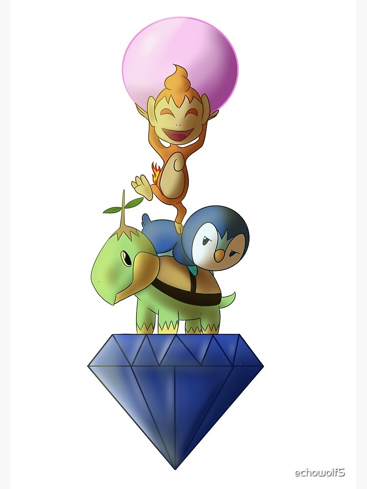 Diamond And Pearl Starters Postcard By Echowolfs Redbubble