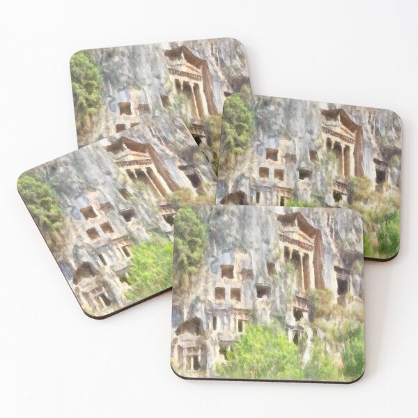 Item preview, Fethiye Ancient Lycian Tombs Watercolor designed and sold by taiche.