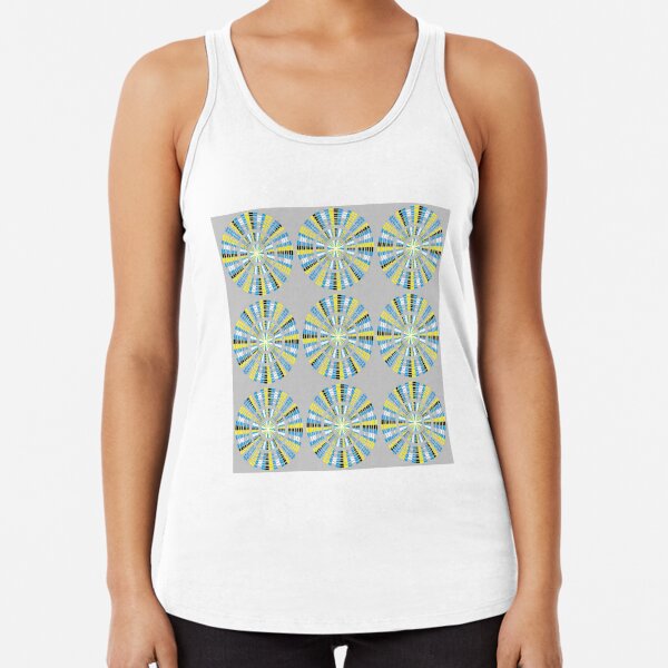 #Pattern, #abstract, #design, #fashion, decoration, repetition, color image,  geometric shape Racerback Tank Top