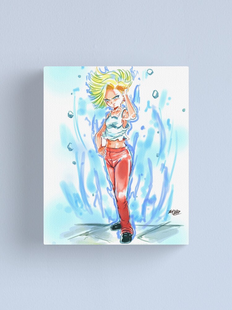 Going Ultra Instinct Android 18 Canvas Print By Markclarkii Redbubble