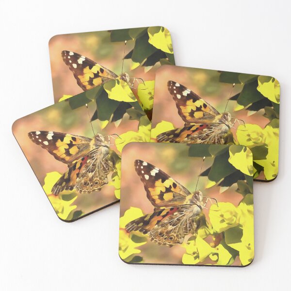 Item preview, Painted Lady Butterfly on Myrtle Spurge  designed and sold by taiche.