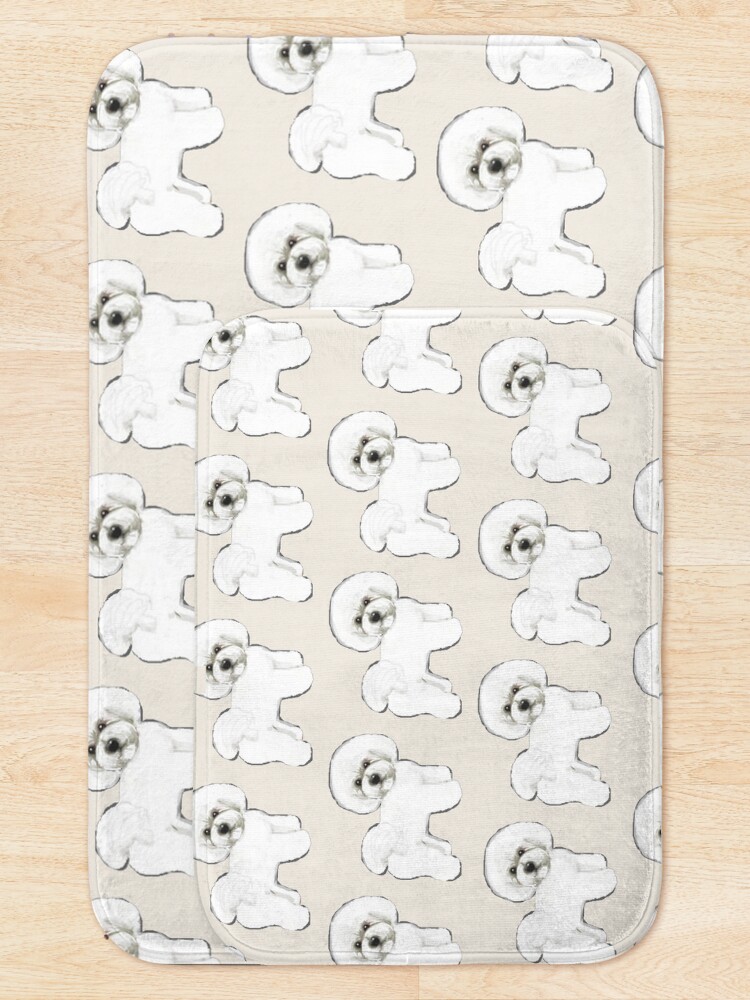 Alternate view of Bichon Frise on Cream Bath Mat
