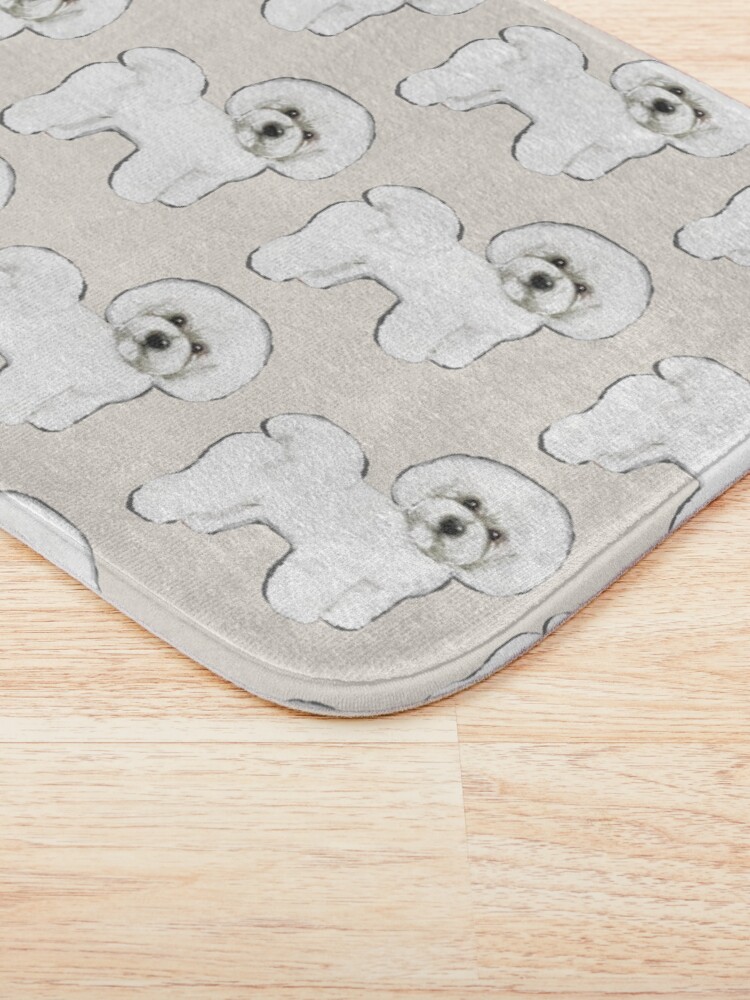 Alternate view of Bichon Frise on Cream Bath Mat