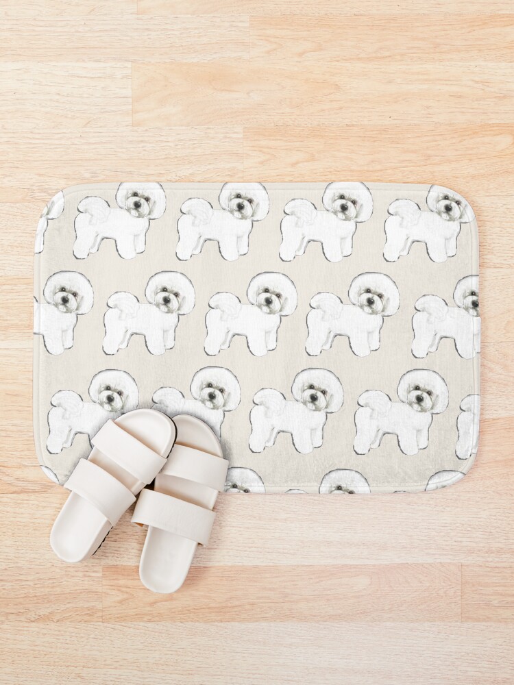 Alternate view of Bichon Frise on Cream Bath Mat