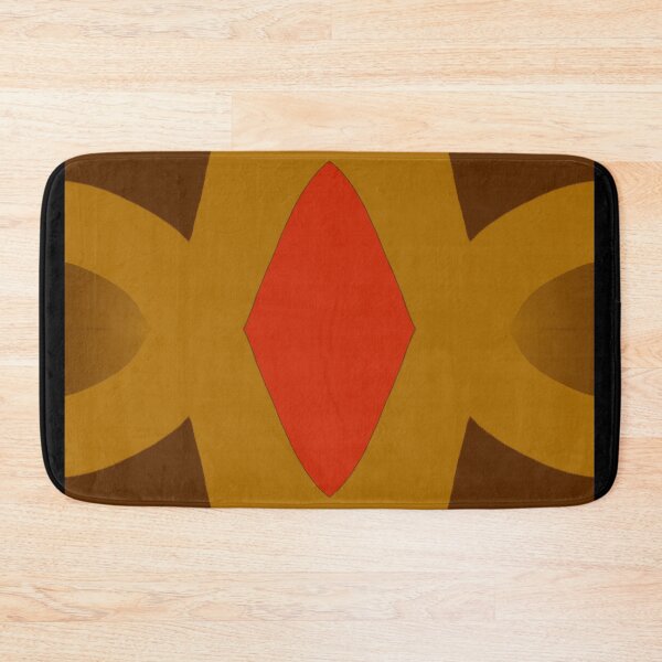Item preview, Simple, abstract symmetrical mustard yellow, red and brown repetitive pattern designed and sold by Tony  Ruther.