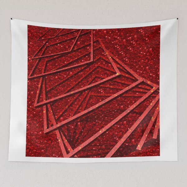 Item preview, Red glitter print with metal elements designed and sold by Jamcolors.