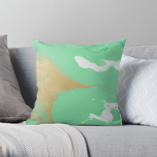 Seafoam - Abstract Acrylic Painting Throw Pillow