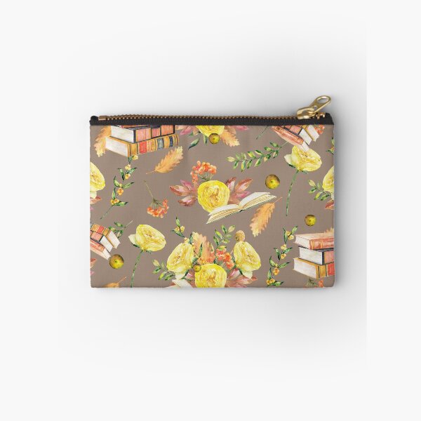 Item preview, Autumn Florals and Books on Brown designed and sold by erinbookdragon.