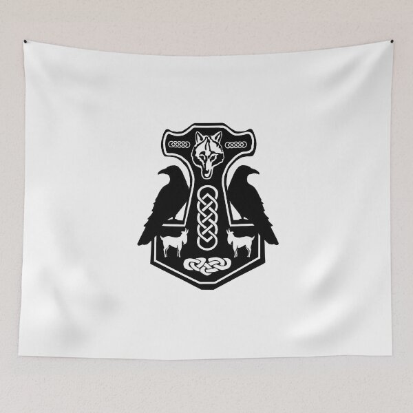 Item preview, Thor's Hammer with Ravens designed and sold by imphavok.