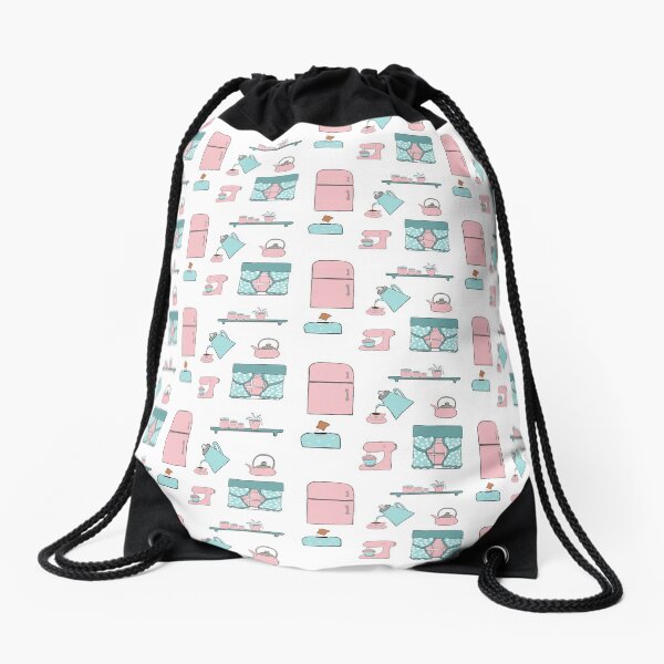 1950s Kitchen Drawstring Bag