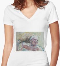Serena Williams -2 Women's Fitted V-Neck T-Shirt