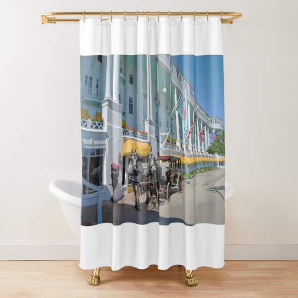 Tropical Seaside Town Palm Beach Stone Cave Waterproof Fabric Shower Curtain Set 
