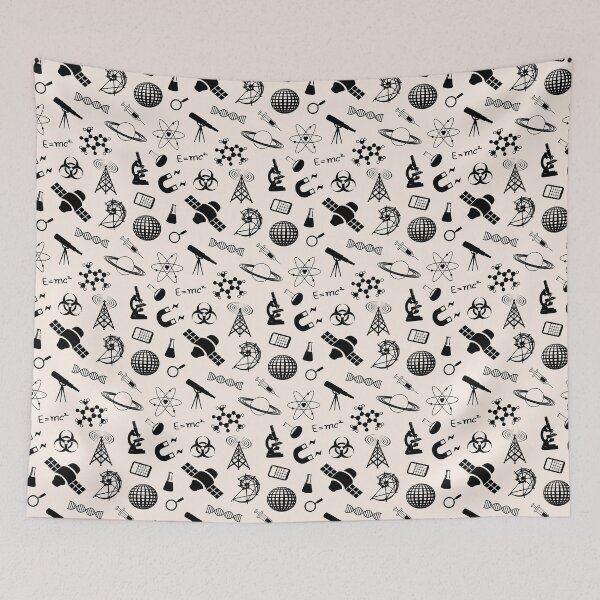 Item preview, Science Symbols // Antique White designed and sold by TLTextiles.