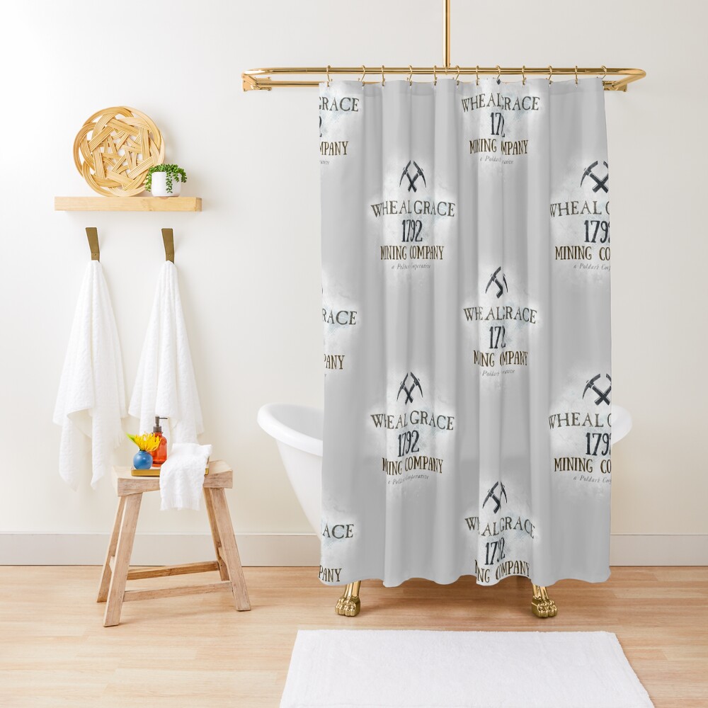 "Ross Poldark's Wheal Grace Mine!" Shower Curtain by cathelms Redbubble