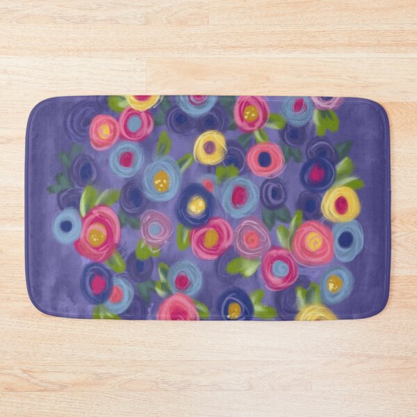 Item preview, Rose Garden Rose Flowers Cottage Garden blue purple pink yellow green designed and sold by larilou-art.