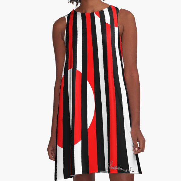 Black White and Red All Over! A-Line Dress