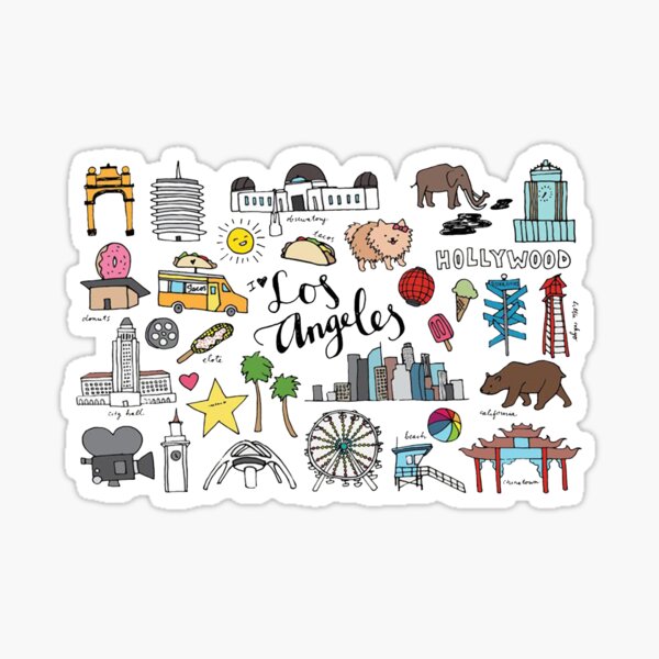 "los angeles sticker pack" Sticker for Sale by sweetlifee Redbubble