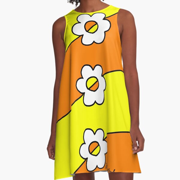 Pop Flower Waves A-Line Dress