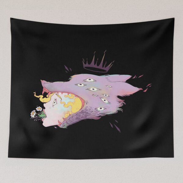 Item preview, Strange King Wolf With Girl, Flowers, And Crown designed and sold by cellsdividing.