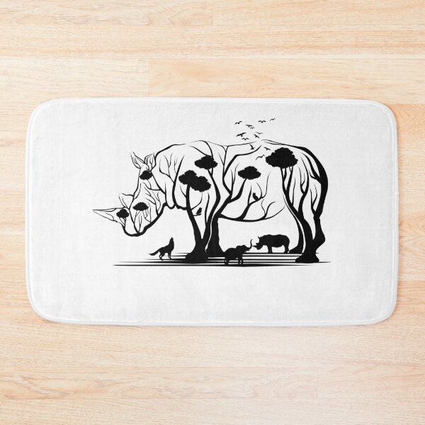 Item preview, Rhino Tree Chubby Unicorn Design Black Edition / Wildlife Animal Rights Nature Protector Nature Lover Climate Change Gift Idea designed and sold by SimonGs.