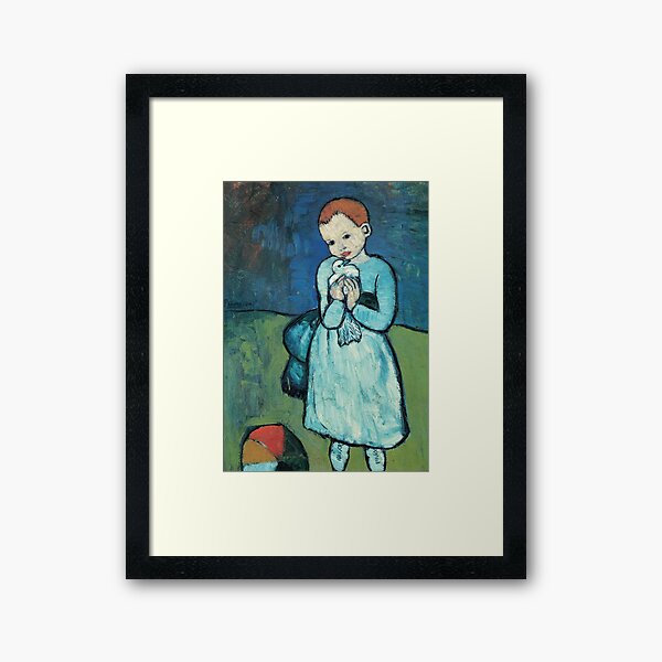 HIGH RESOLUTION Child with Dove Pablo Picasso Framed Art Print
