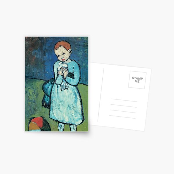 ALTA RESOLUCIÓN Niño con Paloma Pablo Picasso Postal