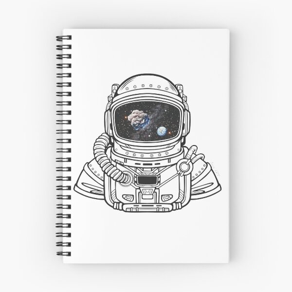 Item preview, SPACEMAN RAINBOW MEETS ASTEROID black and white - white/ Asteroid Day - digital art - by Iona Art Digital designed and sold by IonaArtDigital.